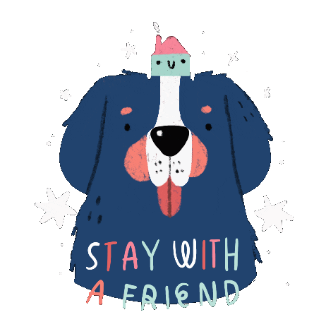 annailustracion dog home coronavirus friend Sticker