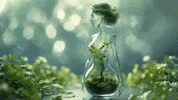 Transperant Woman Glass Plants Flowers Body Love GIF
