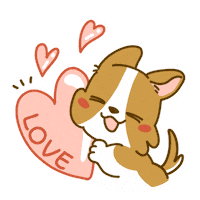 In Love Cute Dog Sticker by Lazy Corgi
