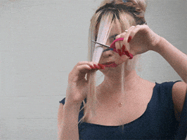 Moment Of Truth Haircut GIF by HelloGiggles