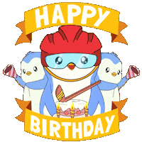 Happy Birthday Sport Sticker by Pudgy Penguins