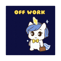 Bu Clocking Out Sticker by Brave Unicorn