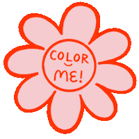 Coloring Book Flower Sticker