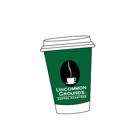 uncommongroundscoffee giphyupload coffee cup coffee and bagel uncommon grounds coffee Sticker