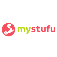 mystufu logo white sweet vegan Sticker