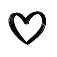 Black Heart Sticker by DilleKamille