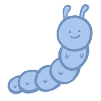 Caterpillar Blushing Sticker by AliceandWonder