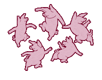 chateauneuf dancing danse pigs gris Sticker