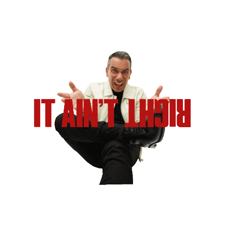 It Aint Right Stand Up Sticker by Sebastian Maniscalco