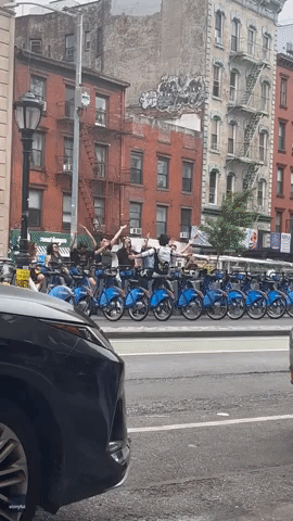 New Yorkers Sweat It Out at Citi Bike 'Spin Class'