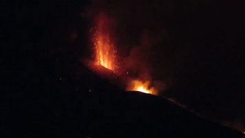 Lava Spews From Mouth of Spain's La Palma Volcano