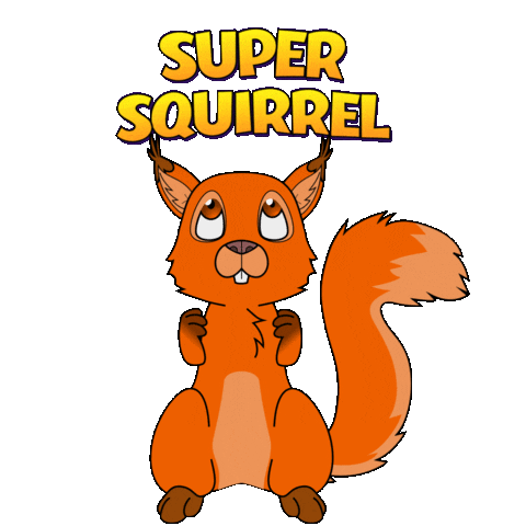 Energy Squirrel Sticker by Hugo.fm