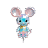 Nissart happy birthday balloon mouse Sticker