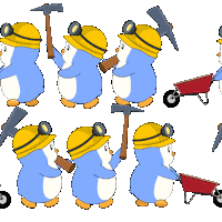 Working Lets Go Sticker by Pudgy Penguins