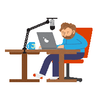 Computer Working Sticker