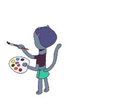 Frame By Frame Cat Sticker by Oksana Kurmaz Art & Animation