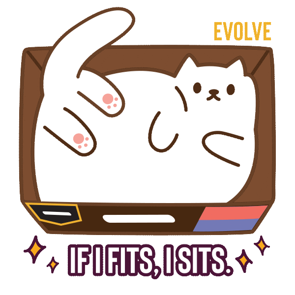 Evolve White Cat Sticker by Sunshine Mills