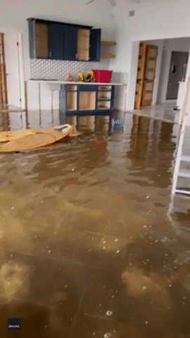 Storm Nicole Floodwaters Destroy Coastal Home in Daytona Beach