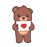 I Wuv You Teddy Bear Sticker by BEARISH