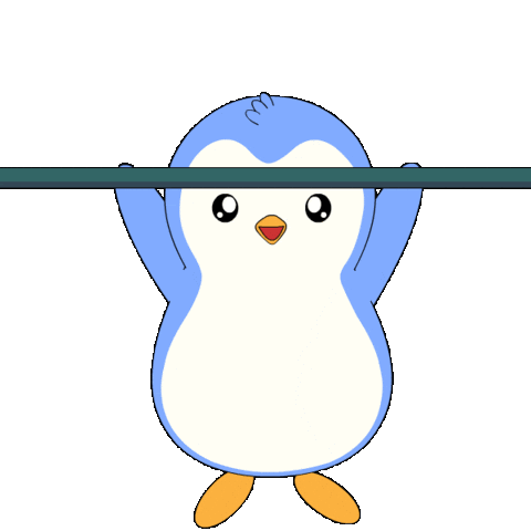 Workout Pull Up Sticker by Pudgy Penguins