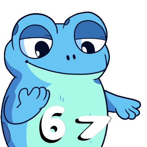 6 7 Blue Frog Sticker by Croakey