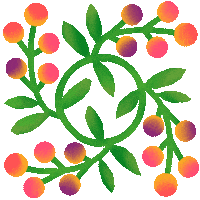 tokodots fruit leaves wreath patchwork Sticker