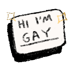 Gay Name Tag Sticker by carriesloane