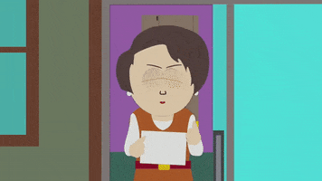 lady answering GIF by South Park 