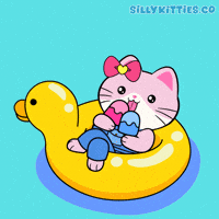 Ice Cream Swimming GIF by Silly Kitties
