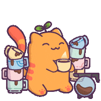 Coffee Time Cat Sticker by Castaways