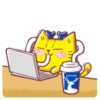 Cat Working Sticker by Bear Boss Buddies
