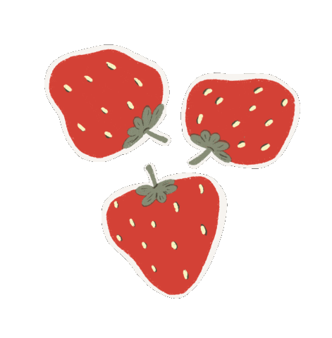 Illustration Strawberry Sticker