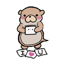 ottieandotter i love you love you blush lover Sticker