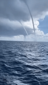 Multiple Waterspouts Swirl Off Spanish Island of Mallorca