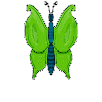 Blue And Green Butterfly Sticker by Real Life Assistants