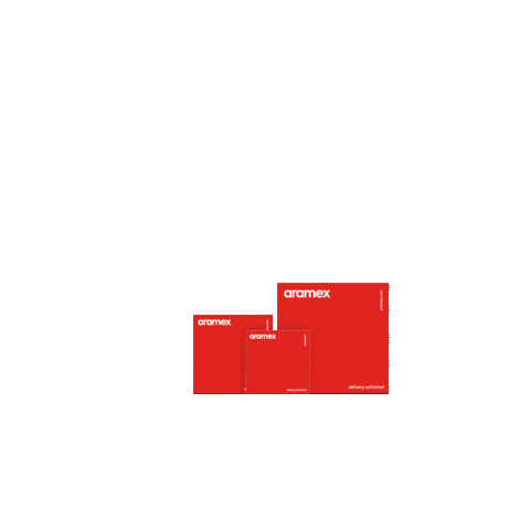 Aramex giphyupload red delivery box Sticker