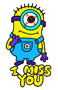 Miss You Minions Sticker by Russell Taysom