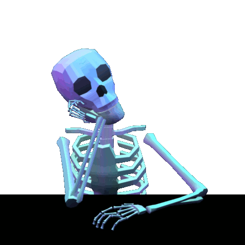 Still Waiting Skeleton Sticker by jjjjjohn
