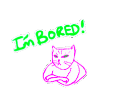 Mcrartgallery cat bored grumpy cat im bored Sticker