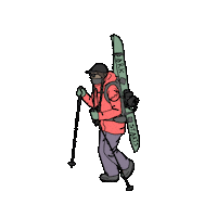 DarkStartsMedia backcountry probe splitboard splitboarding Sticker