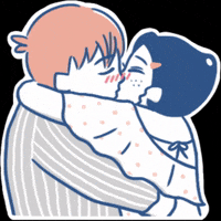 luoluoloveyou love kiss illustration like GIF