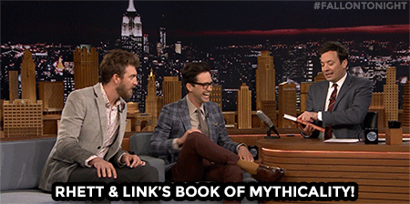 jimmy fallon rhett & link's book of mythicality GIF by The Tonight Show Starring Jimmy Fallon