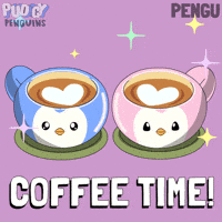 Good Morning Coffee GIF by Pudgy Penguins
