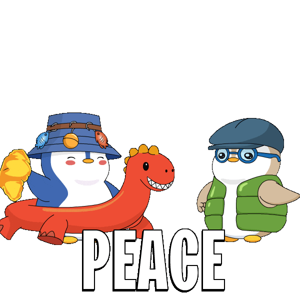 Peace Out Sticker by Pudgy Penguins