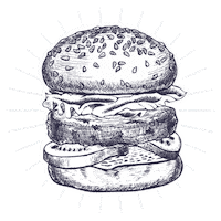maryellenhotel food burger hamburger cheeseburger Sticker