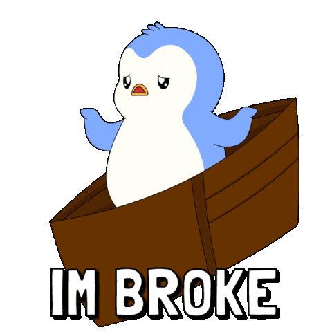 Im Poor No Money Sticker by Pudgy Penguins