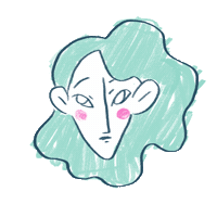 kkingillustration girl face kkingillustration Sticker