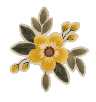 SunshineDesignLJC sticker flowers yellow embroidery Sticker