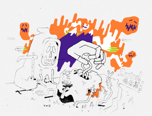 skull ghosts GIF by Tim Beckhardt