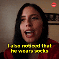 Noticed he wears socks